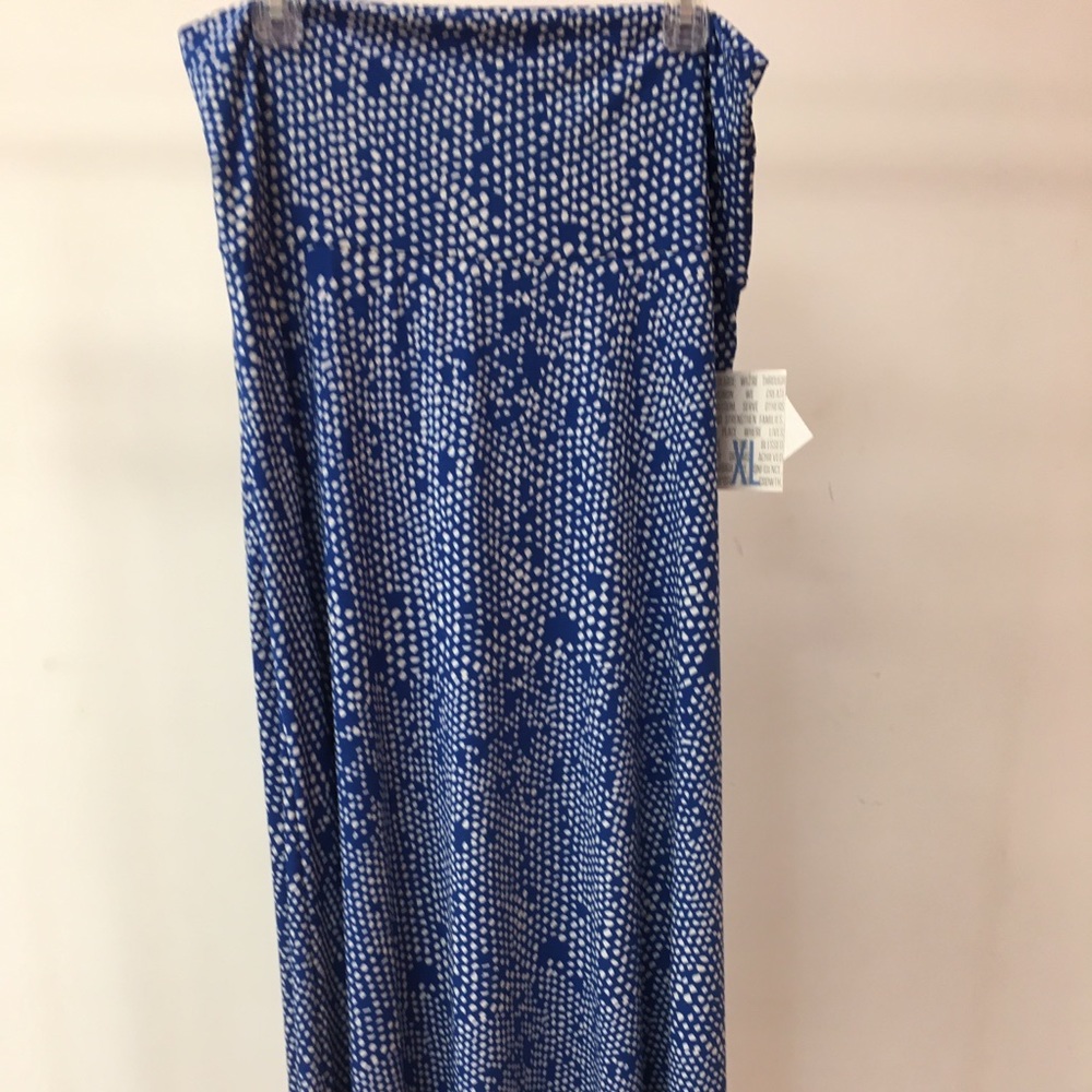 LuLaRoe Maxi Skirt XL Blue & White NEW